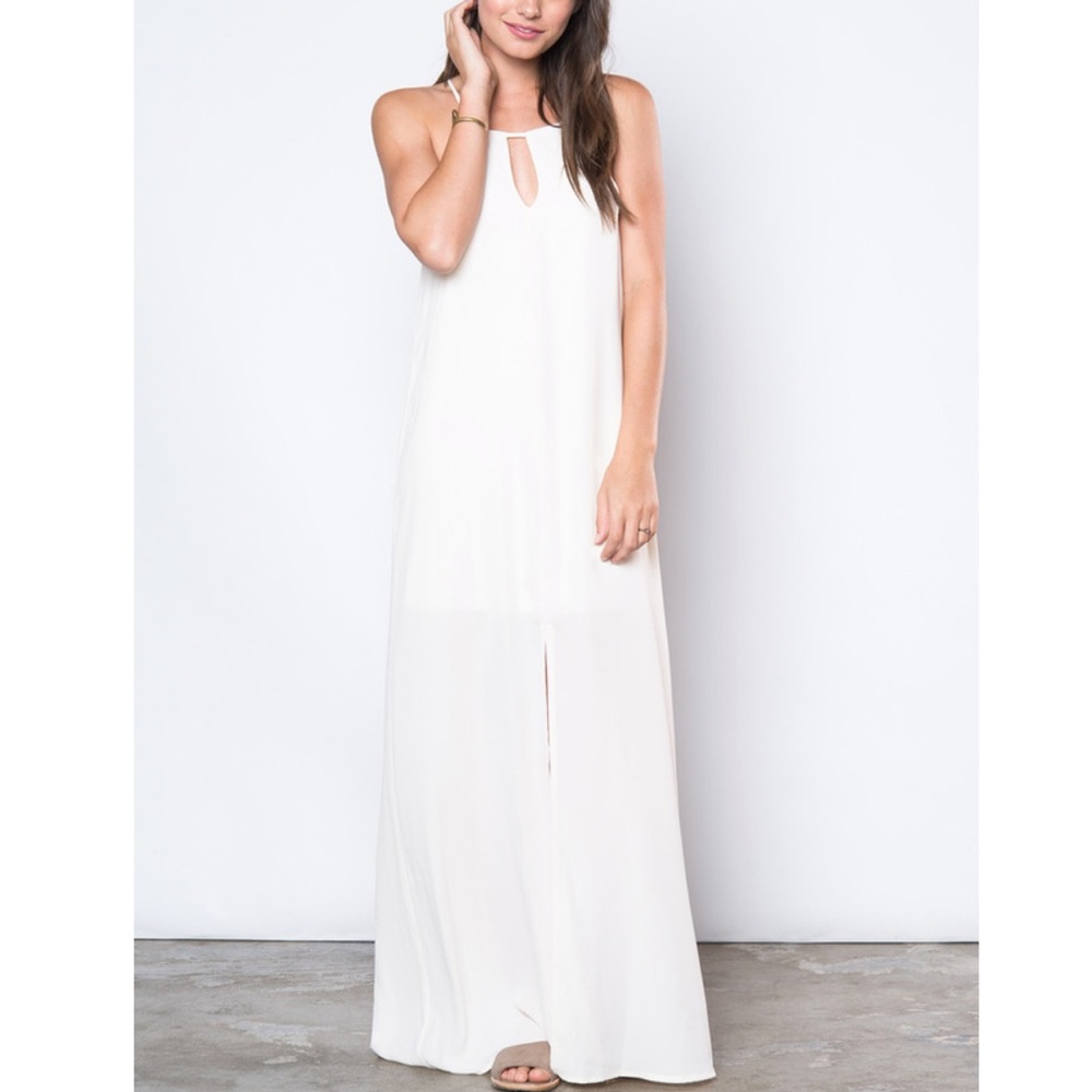 NWT Everly Ivory Keyhole Flowy Maxi Dress Medium